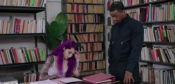  Trickery - Inked Purple Hair Punk Teen Tricks Janitor Into Sex